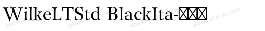 WilkeLTStd BlackIta字体转换